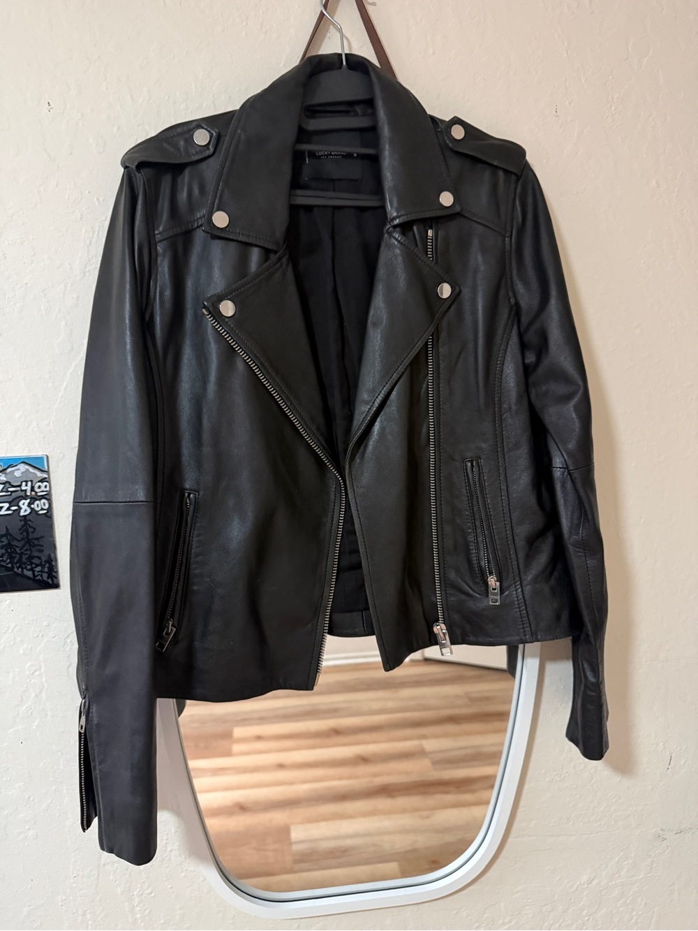 Lucky Brand lamb Leather Moto Jacket